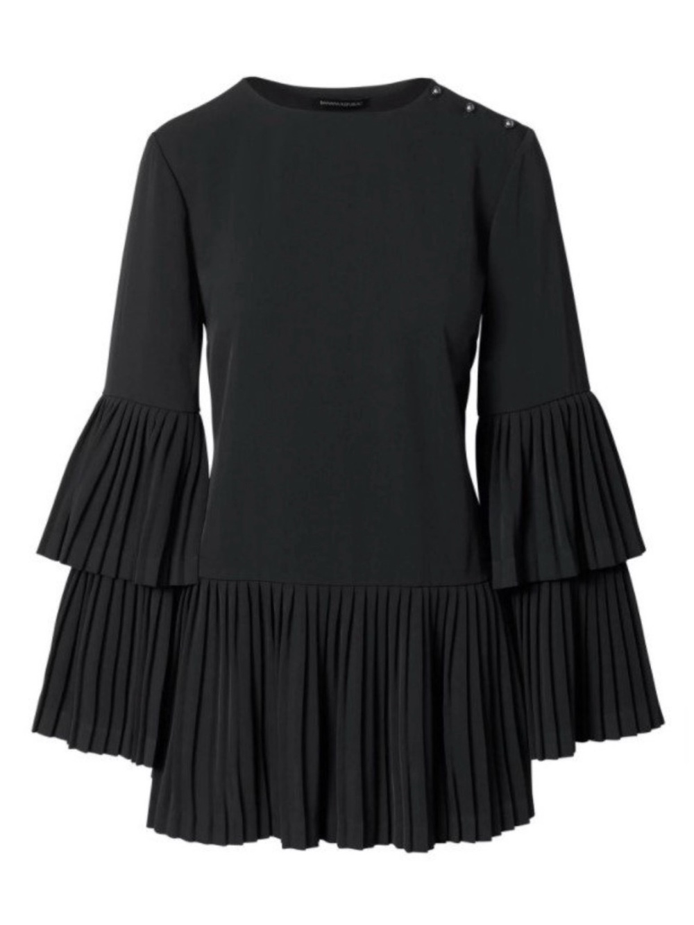 Banana Republic Olivia Palermo Bell Sleeve Blouse size Small Black